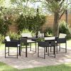 vidaXL Tuin eettafelset 5 pcs Zwart poly rattan