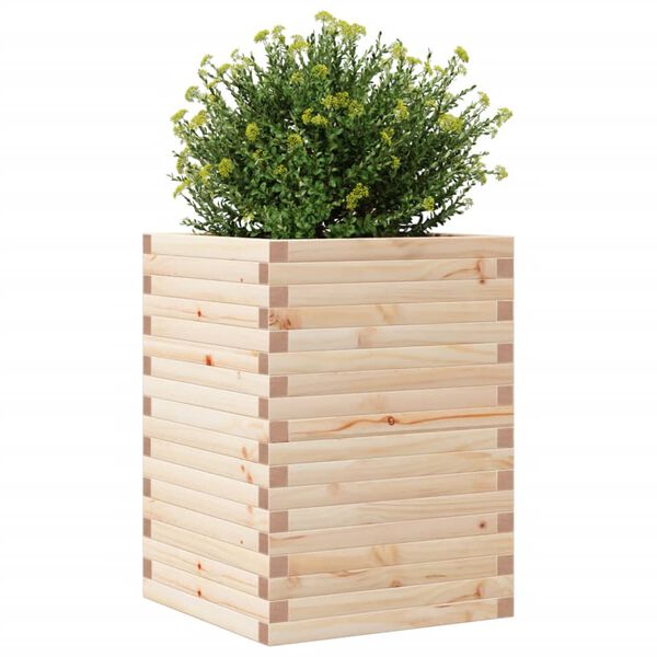 vidaXL Plantenbak 50x50x68,5 cm massief grenenhout
