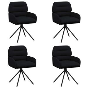 vidaXL Draai Eetstoelen 4 st Kunstleer Zwart 59 x 59,5 x 90 cm