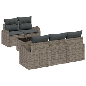 vidaXL Tuin Sofa Set Grijs 55 x 55 x 37 cm poly rattan