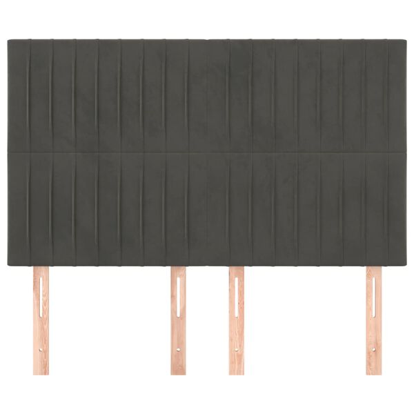 vidaXL Hoofdbord donkergrijs 144x5x118/128 cm Fluweel