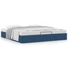 vidaXL Bedframe zonder matras 200x200 cm stof blauw