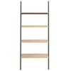 vidaXL Ladderrek met 4 schappen 64x34x150,5 cm lichtbruin en zwart