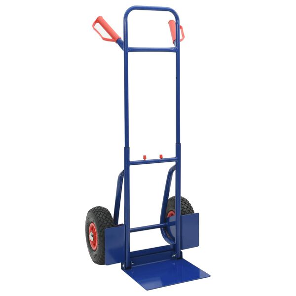 vidaXL Handtrolley Blauw en Rood 49,5 x 53 x 114 cm Staal