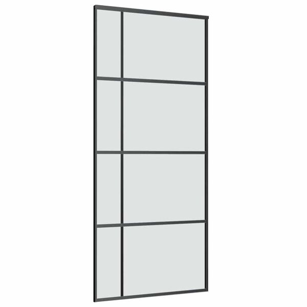 vidaXL Schuifdeur met beslag 90x205 cm ESG-glas en aluminium