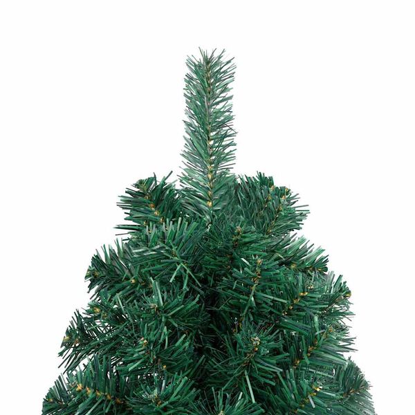 vidaXL Kunstkerstboom met verlichting en kerstballen half 120 cm groen