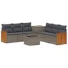 vidaXL Bankstel 8 st Grijs en Donkergrijs Poly Rattan en Staal
