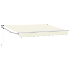 vidaXL Uitschuifbare luifel Cr&egrave;mekleurig 2,5 x 2 m Polyester en Metaal