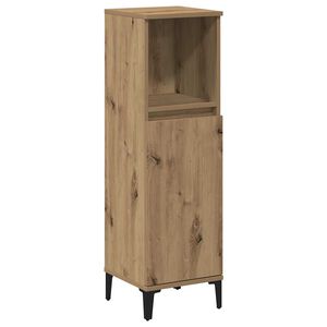 vidaXL Badkamerkast 30x30x100 cm bewerkt hout artisanaal eikenkleurig