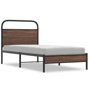 vidaXL Bedframe zonder matras bewerkt hout bruin eikenkleur 107x203 cm