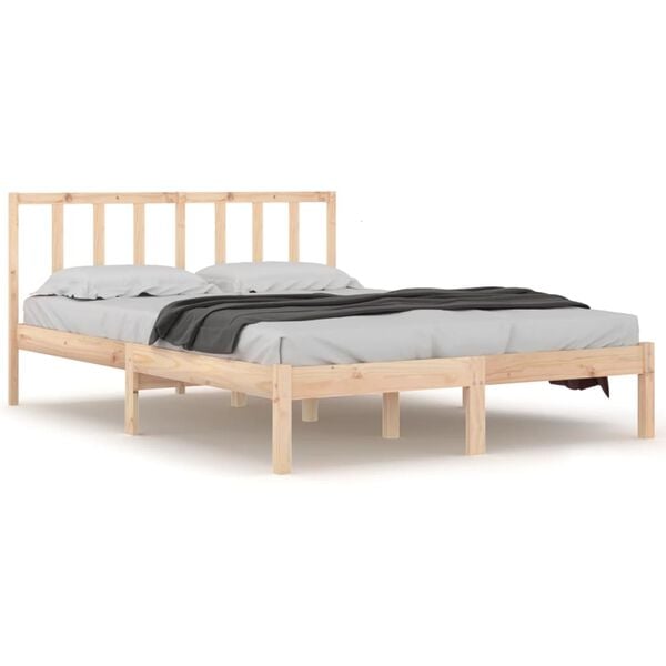 vidaXL Bedframe massief grenenhout 150x200 cm