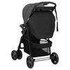 vidaXL Kinderwagen 2-in-1 staal donkergrijs en zwart