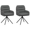 vidaXL Draai Eetstoelen 2 st Kunstleer Grijs 59 x 59,5 x 90 cm