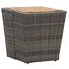 vidaXL Theetafel 41,5x41,5x43 cm poly rattan massief acaciahout grijs