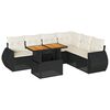 vidaXL 7-delige Loungeset met kussens poly rattan zwart