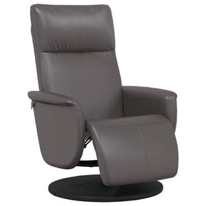 vidaXL Fauteuil verstelbaar met voetensteun kunstleer grijs