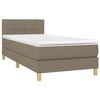 vidaXL Boxspring met matras stof taupe 90x190 cm