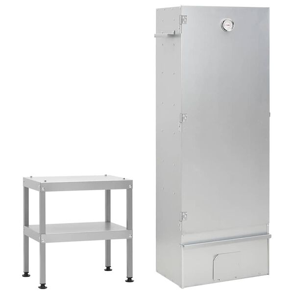 vidaXL BBQ-rookoven met tafel gegalvaniseerd staal