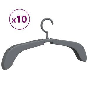 vidaXL Kledinghanger uittrekbaar 10 st grijs