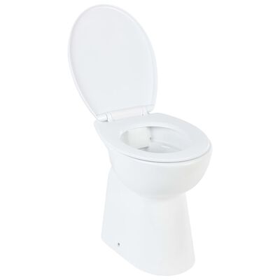 vidaXL Toilet verhoogd 7 cm soft-close randloos keramiek wit
