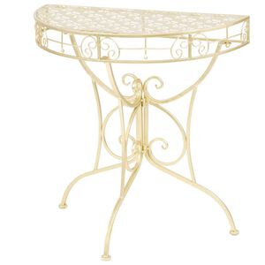 vidaXL Bijzettafel vintage stijl half rond 72x36x74 cm metaal goud