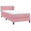 vidaXL Boxspring met matras fluweel roze 100x210 cm