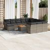 vidaXL 13-delige Loungeset met kussens poly rattan grijs