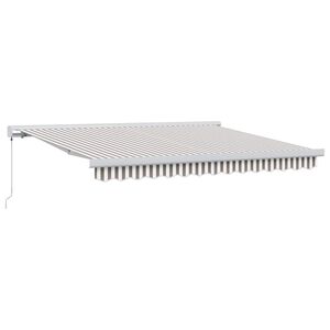 vidaXL Uitschuifbare luifel Lichtgrijs en wit. 450 &times; 300 cm