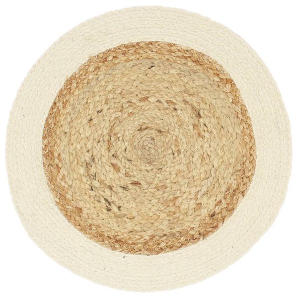 vidaXL Placemats 6 st rond 38 cm jute en katoen natuurlijk