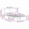 vidaXL Bedframe Bruin en donkergrijs 140 x 190 cm Massief grenenhout