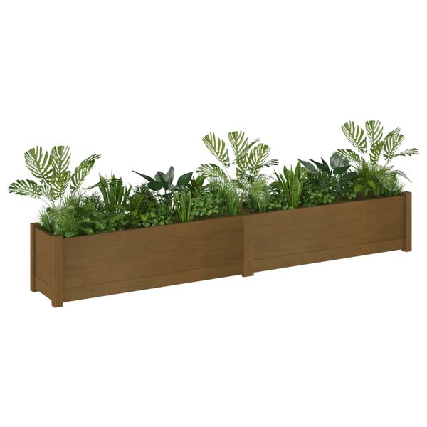 vidaXL Plantenbak 200x31x31 cm massief grenenhout honingbruin