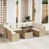 vidaXL Tuin Sofa Set met kussen 10 pcs Beige Poly riet