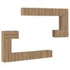 vidaXL TV Eenheden Wandgemonteerd 4 pcs Artisan Eiken Bewerkt hout