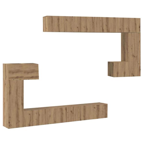 vidaXL TV Eenheden Wandgemonteerd 4 pcs Artisan Eiken Bewerkt hout