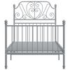vidaXL Bedframe metaal grijs 90x200 cm