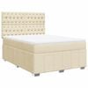 vidaXL Boxspring met matras stof cr&egrave;mekleurig 140x190 cm