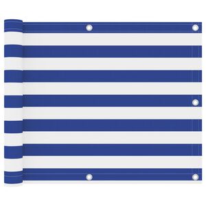 vidaXL Balkonscherm 75x300 cm oxford stof wit en blauw