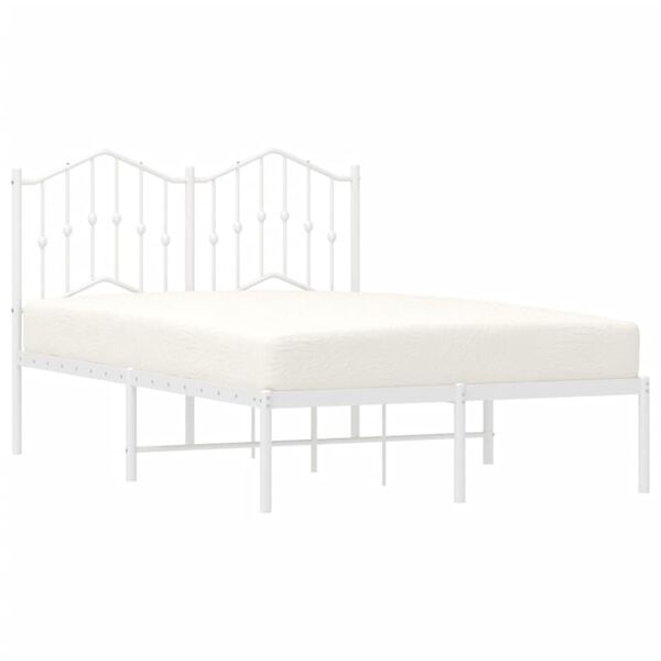 vidaXL Bedframe met hoofdbord metaal wit 120x190 cm