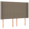 vidaXL Boxspring met matras en LED stof taupe 140x190 cm