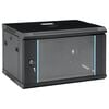vidaXL Netwerkkasten met opslag Black 600 x 450 x 375 mm Staal