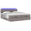vidaXL Ottoman bed met matrassen en LED's 180x200cm stof taupe
