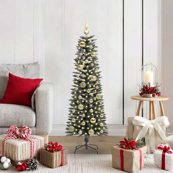 vidaXL Kunstkerstboom met 150 LED Groen 120 cm PVC en Plastic en Staal