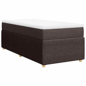 vidaXL Boxspring met matras stof donkerbruin 80x200 cm