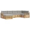 vidaXL Buiten bankenset 6 st Wit en Lichtgrijs Polyester