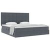vidaXL Opslag bed met matras Donkergrijs 200 x 200 cm Fluweel