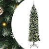 vidaXL Kunstmatige slanke kerstboom met 300 LED Groen en Wit 240 cm