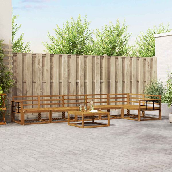 vidaXL Buiten bankenset 7 pcs Naturel Massief Acaciahout