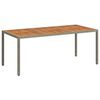 vidaXL Tuintafel 190x90x75 cm poly rattan en acaciahout grijs