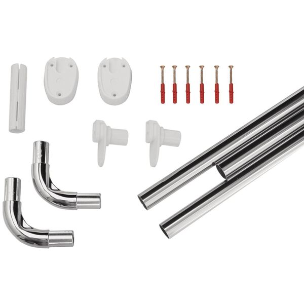 RIDDER Hoekdouchegordijnrail universeel 25 mm chroom 59500