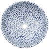 vidaXL Opzetwasbak rond Φ41x14 cm keramiek wit en blauw